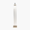 Langston Satin Brass Metal Column Floor Lamp Base with Edward 45cm Natural Linen Cylinder Lampshade