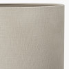 Langston Satin Brass Metal Column Floor Lamp Base with Lino 45cm Grey Self Lined Linen Cylinder Lampshade