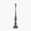 Alia Grey Wash Turned Mango Wood Floor Lamp Base with Edward 45cm Pistachio Green Linen Cylinder Lampshade