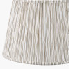 Alia Grey Wash Turned Mango Wood Floor Lamp Base with Thiago 45cm Natural Stripe Mushroom Pleat Tapered Lampshade