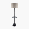 Hemi Dark Wash Wood Floor Lamp Base with Table