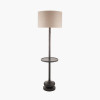 Hemi Dark Wash Wood Floor Lamp Base with Table