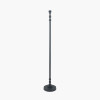 Rhode Matt Black Stick Metal Floor Lamp Base with Lars 40cm Cinnamon Ikat Patterned Cylinder Lampshade