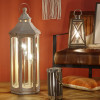 Adaline White Wash Wood Lantern Floor Lamp