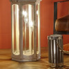 Adaline White Wash Wood Lantern Floor Lamp