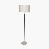 Brushed Silver and Matt Black Metal Floor Lamp