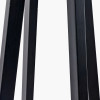 Whitby Matt Black Wood Tapered 4 Post Floor Lamp Base with Edward 45cm Natural Linen Cylinder Lampshade