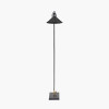 Canton Matt Black and Brass Metal Cone Floor Lamp