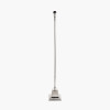 Claudius Nickel Metal Stick Floor Lamp Base with Henry 40cm White Handloom Cylinder Lampshade