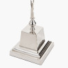 Claudius Nickel Metal Stick Floor Lamp Base with Henry 40cm White Handloom Cylinder Lampshade
