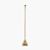 Claudius Gold Metal Stick Floor Lamp Base with Tabitha 40cm Cream Jute Scalloped Edge Tapered Lamp Shade with Contrast Binding