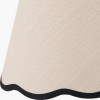 Claudius Gold Metal Stick Floor Lamp Base with Tabitha 40cm Cream Jute Scalloped Edge Tapered Lamp Shade with Contrast Binding