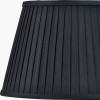 Antoine Black Croc and Antique Brass Metal Floor Lamp Base with Lyndon 40cm Black Silk Mix Knife Pleat Tapered Lampshade