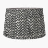 Marin Black Wood Tall Neck Floor Lamp Base with Vienna 45cm Black Chevron Mushroom Pleat Lampshade
