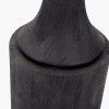 Marin Black Wood Tall Neck Floor Lamp Base with Vienna 45cm Red Chevron Mushroom Pleat Lampshade