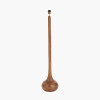Toma Oiled Wood Tall Neck Floor Lamp Base with Izara 45cm Racing Green Ikat Patterned Mushroom Pleat Tapered Lampshade