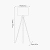 Houston Brushed Brass Metal Tripod Floor Lamp