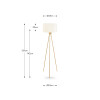 Houston Brushed Brass Metal Tripod Floor Lamp