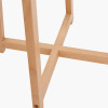 Whitby Natural Wood Tapered 4 Post Floor Lamp Base with Lino 45cm Cream Self Lined Linen Cylinder Lampshade