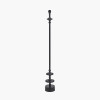 Emilio Matt Black Candlestick Floor Lamp Base with Izara 45cm Cinnamon Ikat Patterned Mushroom Pleat Tapered Lampshade