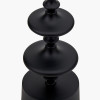 Emilio Matt Black Candlestick Floor Lamp Base with Izara 45cm Cinnamon Ikat Patterned Mushroom Pleat Tapered Lampshade