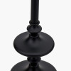 Emilio Matt Black Candlestick Floor Lamp Base with Izara 45cm Cinnamon Ikat Patterned Mushroom Pleat Tapered Lampshade