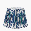 Emilio Matt Black Candlestick Floor Lamp Base with Izara 45cm Ocean Blue Ikat Patterned Mushroom Pleat Tapered Lampshade