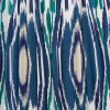 Emilio Matt Black Candlestick Floor Lamp Base with Izara 45cm Ocean Blue Ikat Patterned Mushroom Pleat Tapered Lampshade