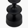 Emilio Matt Black Candlestick Floor Lamp Base with Izara 45cm Racing Green Ikat Patterned Mushroom Pleat Tapered Lampshade