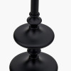 Emilio Matt Black Candlestick Floor Lamp Base with Izara 45cm Racing Green Ikat Patterned Mushroom Pleat Tapered Lampshade