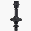 Emilio Matt Black Candlestick Floor Lamp Base with Martigues 45cm Taupe Boucle Tapered Lampshade