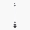 Emilio Matt Black Candlestick Floor Lamp Base with Floressa 45cm Red Floral Patterned Mushroom Pleat Tapered Lamp Shade