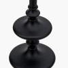 Emilio Matt Black Candlestick Floor Lamp Base with Floressa 45cm Red Floral Patterned Mushroom Pleat Tapered Lamp Shade