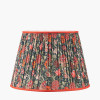 Emilio Matt Black Candlestick Floor Lamp Base with Floressa 45cm Red Floral Patterned Mushroom Pleat Tapered Lamp Shade