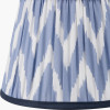 Emilio Matt Black Candlestick Floor Lamp Base with Kamilah 45cm Blue Chevron Patterned Mushroom Pleat Tapered Lamp Shade