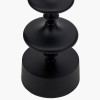 Emilio Matt Black Candlestick Floor Lamp Base with Kamilah 45cm Blue Chevron Patterned Mushroom Pleat Tapered Lamp Shade