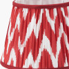 Emilio Matt Black Candlestick Floor Lamp Base with Kamilah 45cm Red Chevron Patterned Mushroom Pleat Tapered Lamp Shade