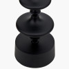 Emilio Matt Black Candlestick Floor Lamp Base with Kamilah 45cm Red Chevron Patterned Mushroom Pleat Tapered Lamp Shade