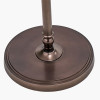 Piero Antique Bronze Metal Candlestick Floor Lamp Base with Vienna 45cm Blue Chevron Mushroom Pleat Lampshade