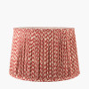 Piero Antique Bronze Metal Candlestick Floor Lamp Base with Vienna 45cm Red Chevron Mushroom Pleat Lampshade