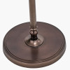 Piero Antique Bronze Metal Candlestick Floor Lamp Base with Vienna 45cm Taupe Chevron Mushroom Pleat Lampshade