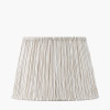 Piero Antique Bronze Metal Candlestick Floor Lamp Base with Thiago 45cm Natural Stripe Mushroom Pleat Tapered Lampshade