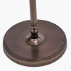 Piero Antique Bronze Metal Candlestick Floor Lamp Base with Kamilah 45cm Blue Chevron Patterned Mushroom Pleat Tapered Lamp Shade