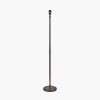Piero Antique Bronze Metal Candlestick Floor Lamp Base with Kamilah 45cm Red Chevron Patterned Mushroom Pleat Tapered Lamp Shade