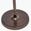 Piero Antique Bronze Metal Candlestick Floor Lamp Base with Kamilah 45cm Red Chevron Patterned Mushroom Pleat Tapered Lamp Shade