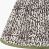 Piero Antique Bronze Metal Candlestick Floor Lamp Base with Ornella 45cm Green Floral Design Mushroom Pleat Empire Lamp Shade