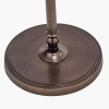 Piero Antique Bronze Metal Candlestick Floor Lamp Base with Garbo 45cm Cream Silk Mix Pinch Pleat Tapered Lampshade