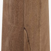 Esha Natural Conical Wood Floor Lamp Base with Edward 50cm Apricot Linen Cylinder Lampshade
