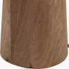 Esha Natural Conical Wood Floor Lamp Base with Edward 50cm Apricot Linen Cylinder Lampshade