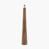 Esha Natural Conical Wood Floor Lamp Base with Rouen 50cm White Boucle Cylinder Lampshade